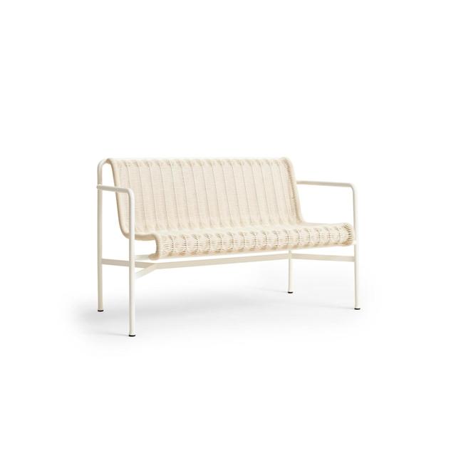 Hay Palissade Cord Dining Bænk Med Armlæn Creme Hvid