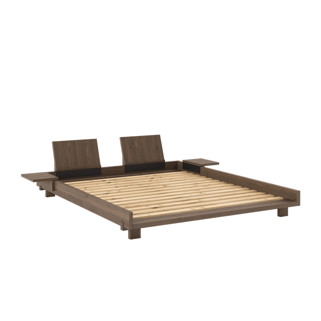 Karup Design Social Sengestel Med   Stk  Rygstøtte   Sidebord 160x200 Carob Brown