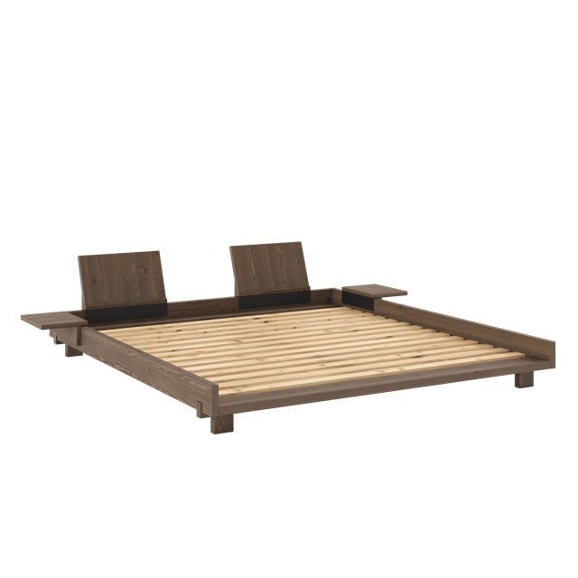 Karup Design Social Sengestel Med   Stk  Rygstøtte   Sidebord 180x200 Carob Brown