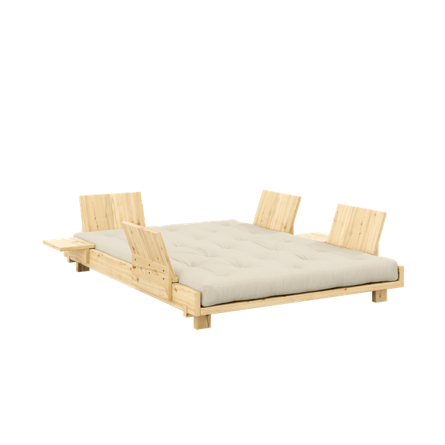 Karup Design Social Sovesofa Med   Stk  Rygstøtte  Sideborde   Madras 140x200 Beige Raw