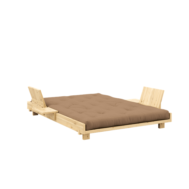 Karup Design Social Sovesofa Med   Stk  Rygstøtte  Sideborde   Madras 140x200 Mocca Raw