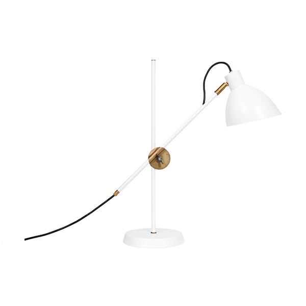 Konsthantverk Kh   Bordlampe Rå Messing   Hvid
