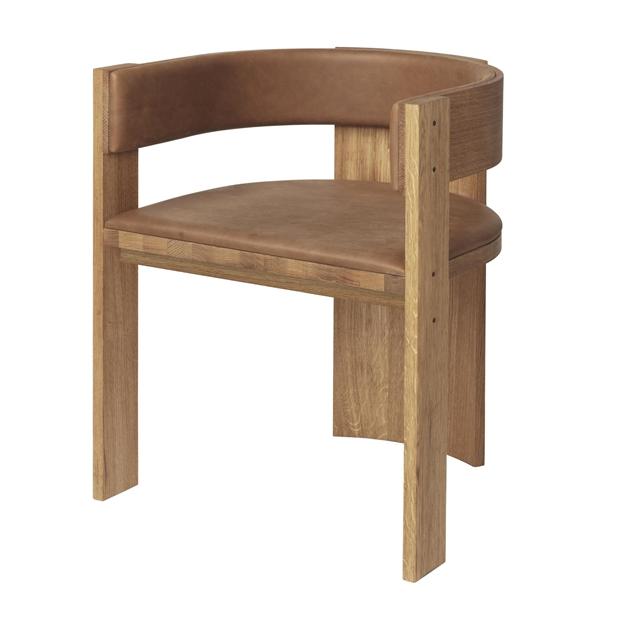 Kristina Dam Studio Collector Spisebordsstol Cognac Læder Polstring Varm Lakeret Eg
