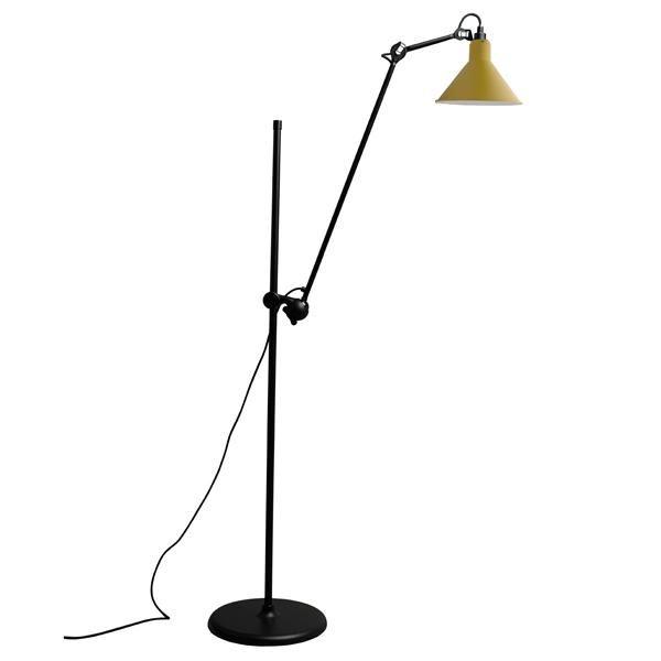 Lampe Gras N215 Gulvlampe Mat Sort   Mat Gul