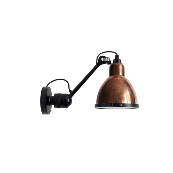Lampe Gras N304   Udendørslampe Mat Sort   Kobber Rå