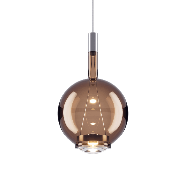 Lodes Sky-fall Round Pendel Medium 3000k Glossy Bronze Glas
