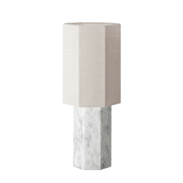 Louise Roe Eight Over Eight Bordlampe Stor Hvid Marmor Jute White