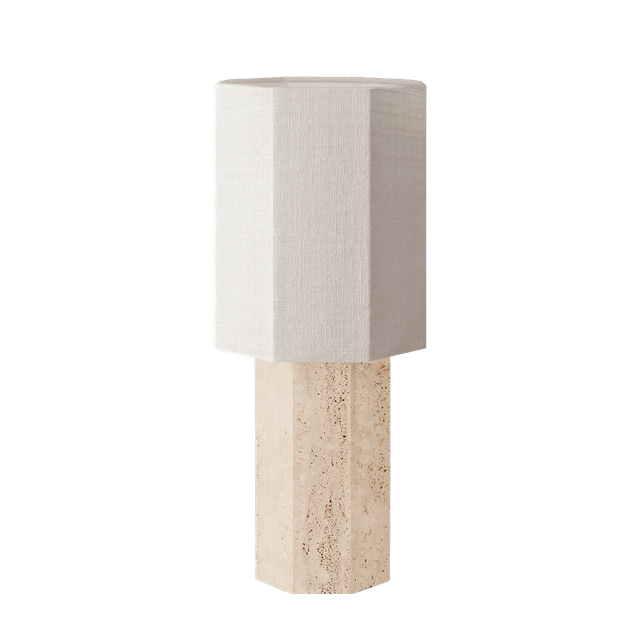 Louise Roe Eight Over Eight Bordlampe Stor Travertin Jute White