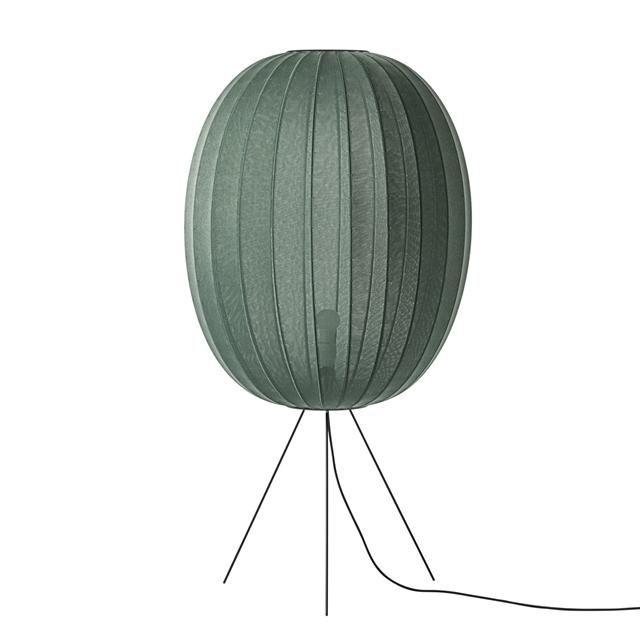 Made By Hand Knit-wit Høj Oval Gulvlampe Medium ø65 Tweed Green
