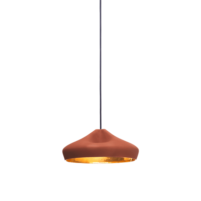 Marset Pleat Box Pendel 36 Terracotta   Guld