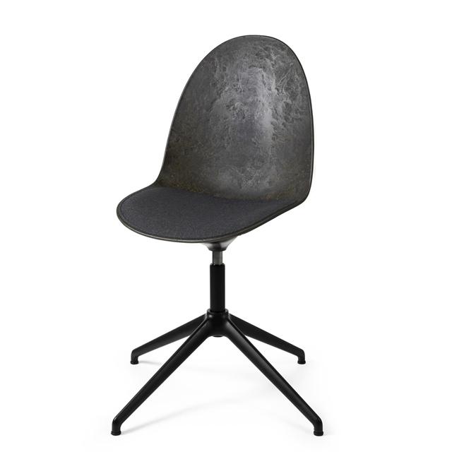 Mater Eternity Swivel Spisebordsstol Sort Base    Polstret Sæde 198 Grå