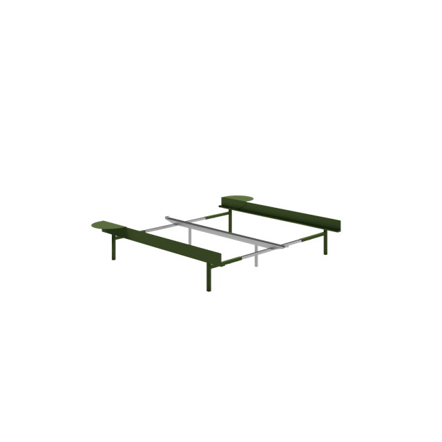 Moebe Bed Sengeramme 90-180 Cm Med Høje Ben Pine Green