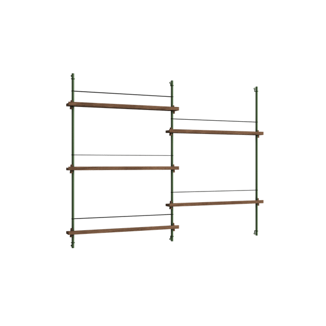 Moebe Magazine Shelving Ms 115   Røget Eg Pine Green