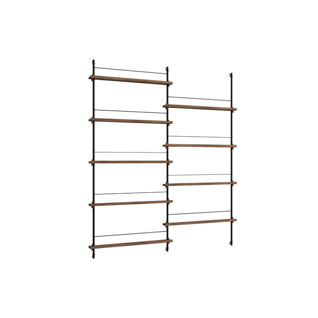 Moebe Magazine Shelving Ms 180   Røget Eg Sort