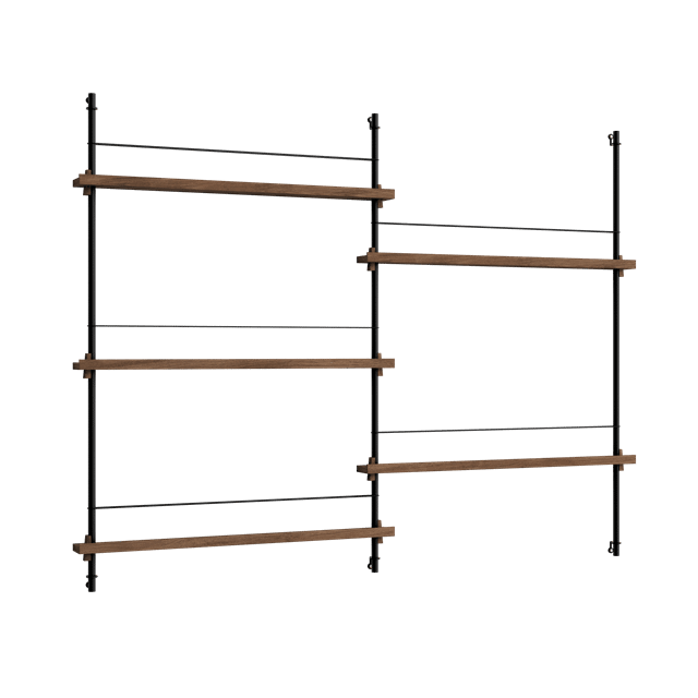 Moebe Magazine Shelving Ms 115   Røget Eg Sort