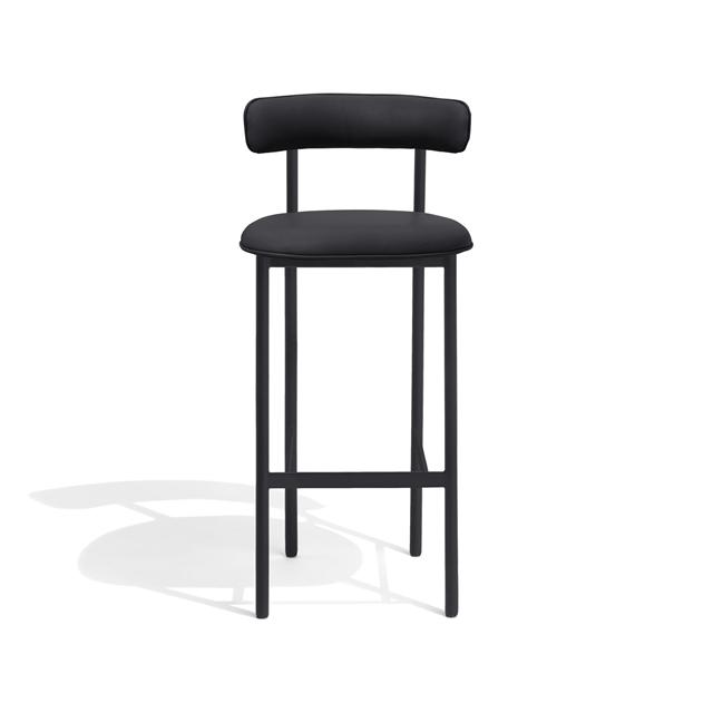 Møbel Copenhagen Font Barstol 75 Cm Dunes Anthrazite Læder Sort Stel