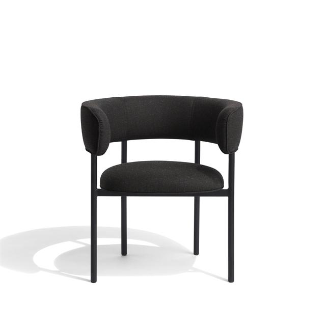 Møbel Copenhagen Font Spisebordsstol Med Armlæn Boucle Zero 0010 Sort Stel