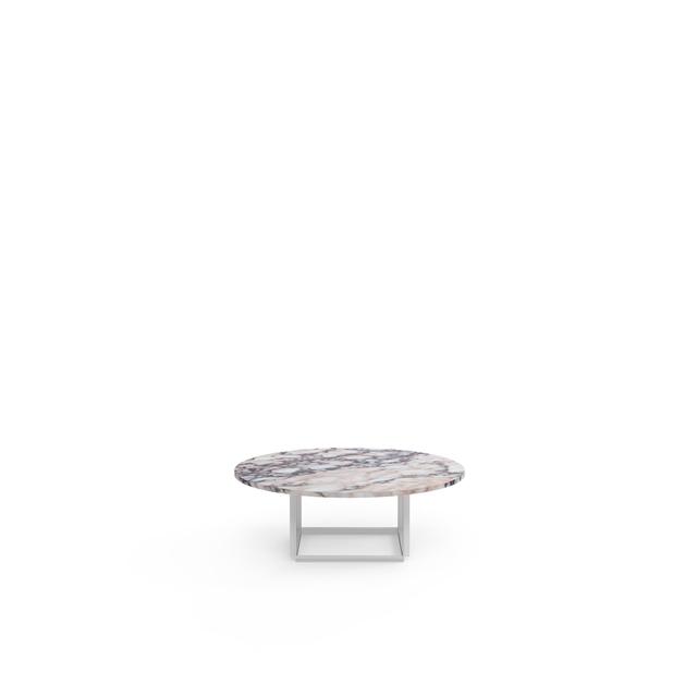 New Works Florence Sofabord ø90 Hvid Viola Marmor Med Hvid Stel