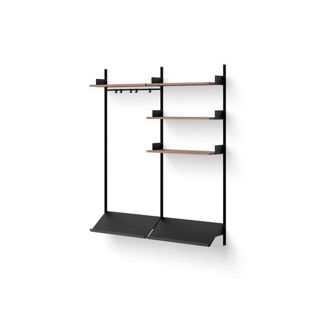 New Works New Works Wardrobe Reol   Valnød Sort