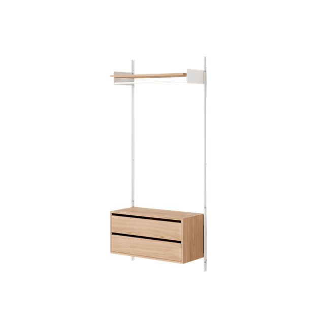 New Works Wardrobe Shelf   Reol Med Skuffer Eg