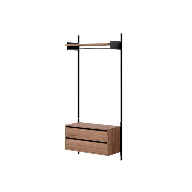 New Works Wardrobe Shelf   Reol Med Skuffer Valnød