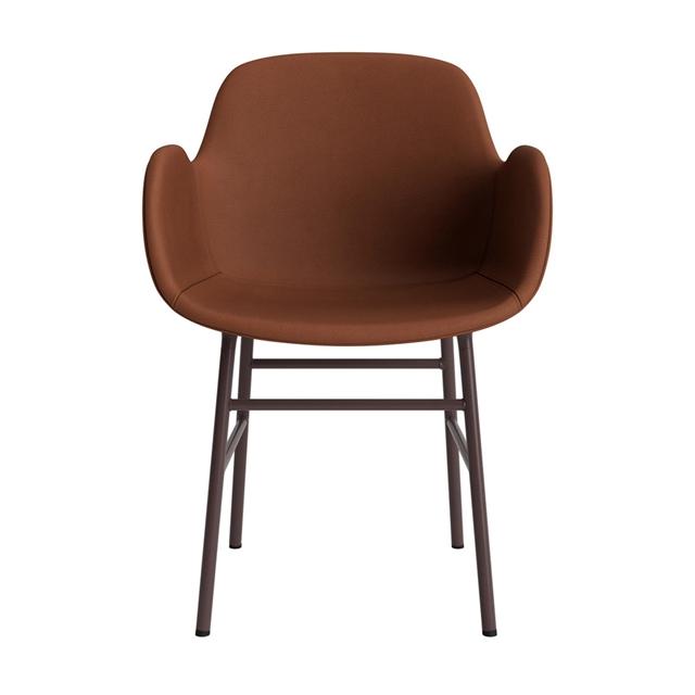 Normann Copenhagen Form Spisebordsstol Med Armlæn Polstret Gruppe   Brun Stål