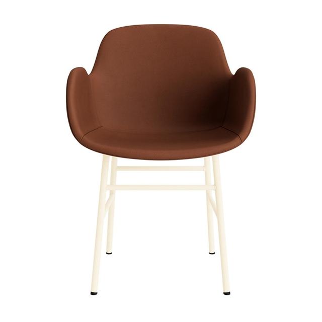 Normann Copenhagen Form Spisebordsstol Med Armlæn Polstret Gruppe   Creme Stål