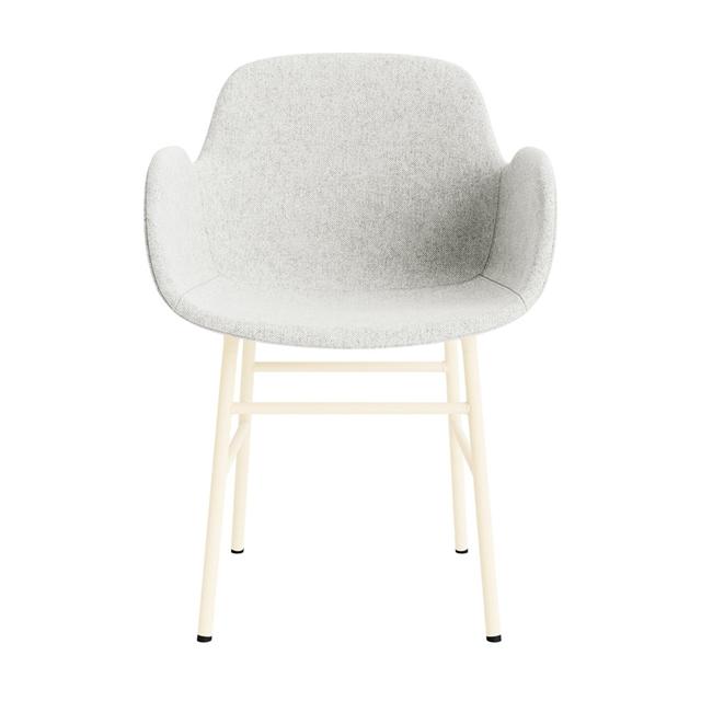 Normann Copenhagen Form Spisebordsstol Med Armlæn Polstret Gruppe   Creme Stål