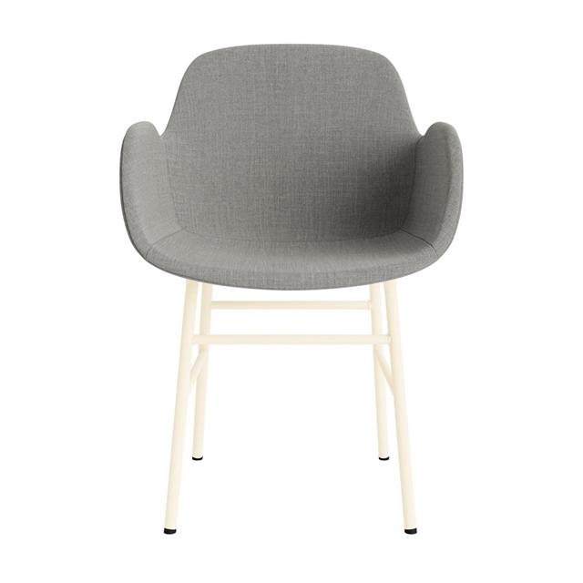 Normann Copenhagen Form Spisebordsstol Med Armlæn Polstret Gruppe   Creme Stål