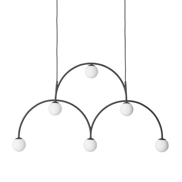 Pholc Bounce 116 Pendel Sort   Hvidt Glas
