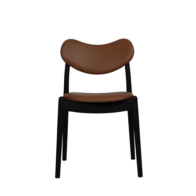 Ro Collection Hybrid Spisebordsstol Polstret Sortlakeret Eg Calvados Læder