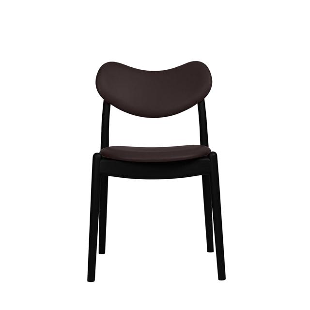 Ro Collection Hybrid Spisebordsstol Polstret Sortlakeret Eg Mørkebrun Læder