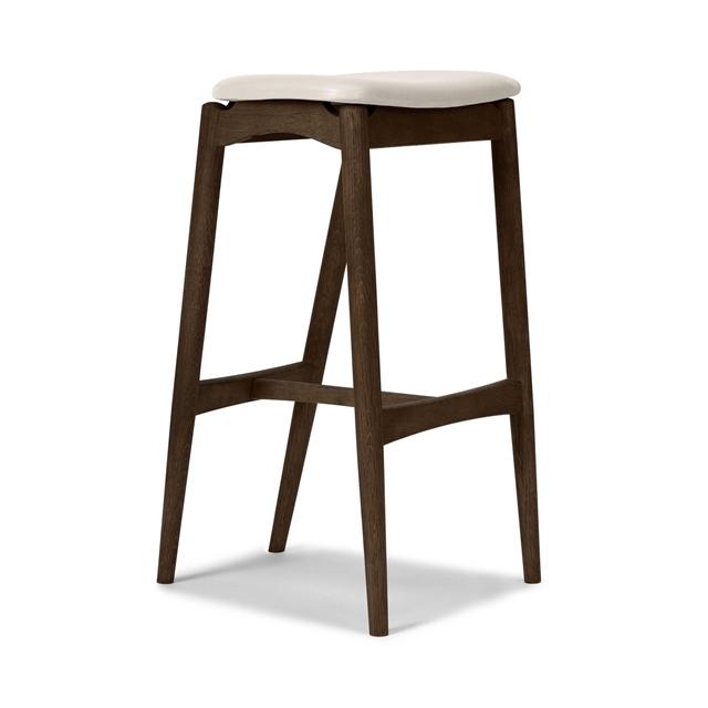 Sibast Furniture No   Barstol 65 Uden Ryg Mørk Olieret Eg Silk Lysegrå