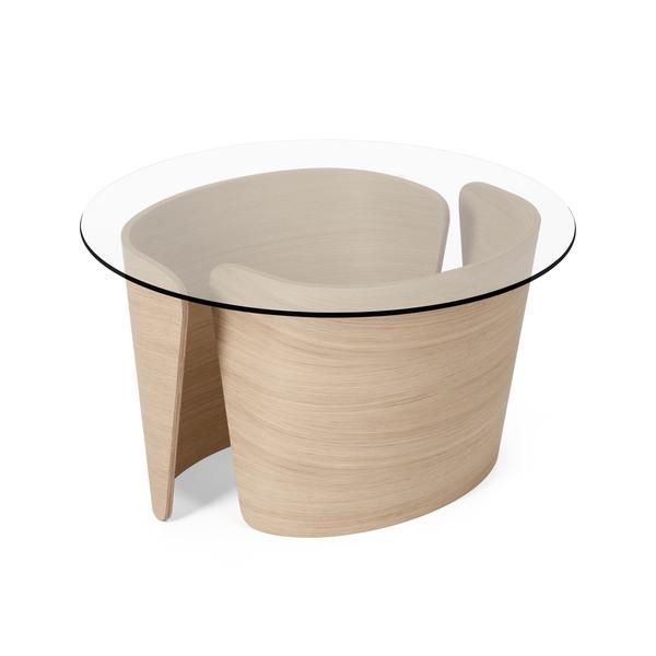 Sibast Furniture No   Lounge Sofabord ø70 Høj Hvid Olieret Eg Glas