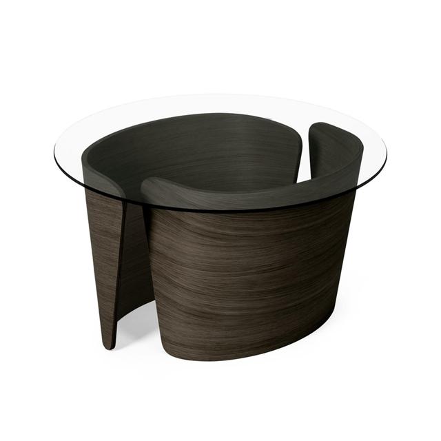 Sibast Furniture No   Lounge Sofabord ø70 Høj Mørk Olieret Eg Glas