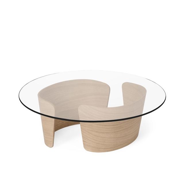 Sibast Furniture No   Lounge Sofabord ø90 Lav Hvid Olieret Eg Glas