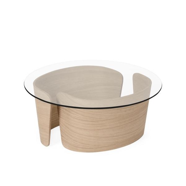 Sibast Furniture No   Lounge Sofabord ø70 Lav Hvid Olieret Eg Glas