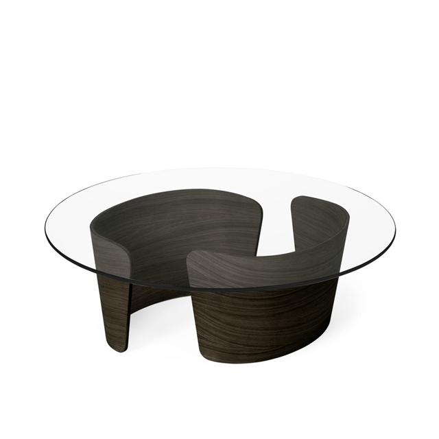 Sibast Furniture No   Lounge Sofabord ø90 Lav Mørk Olieret Eg Glas