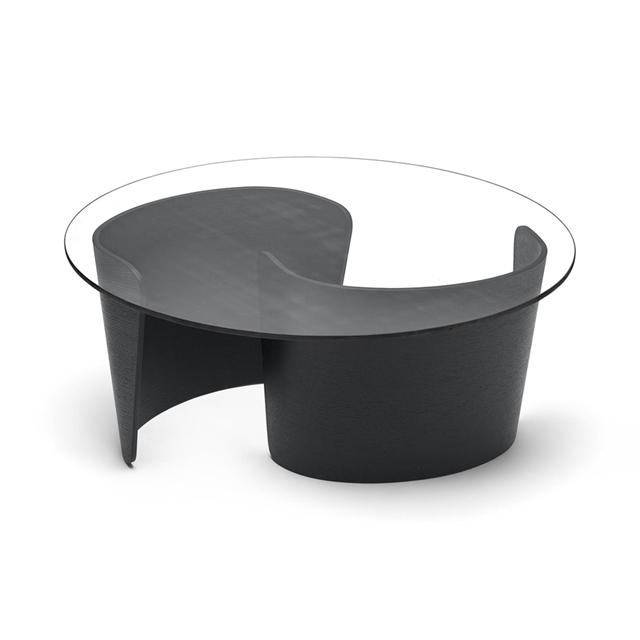 Sibast Furniture No Lounge Sofabord ø90 Høj Sort Eg Glas