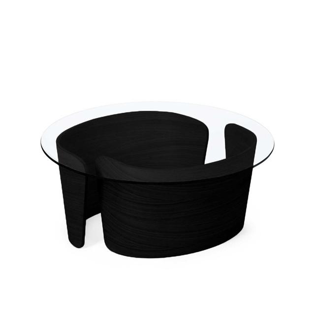 Sibast Furniture No   Lounge Sofabord ø70 Lav Sort Eg Glas