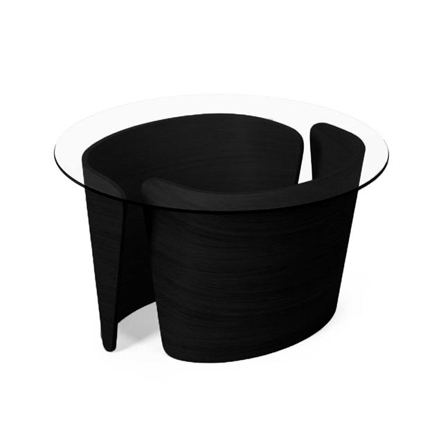 Sibast Furniture No   Lounge Sofabord ø70 Sort Høj Eg Glas