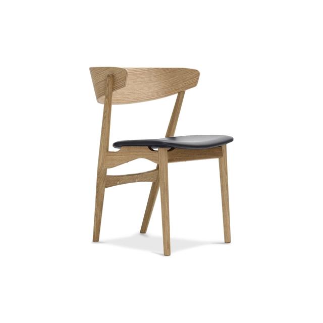 Sibast Furniture No   Spisebordsstol Olieret Egetræ Og Sort Læder