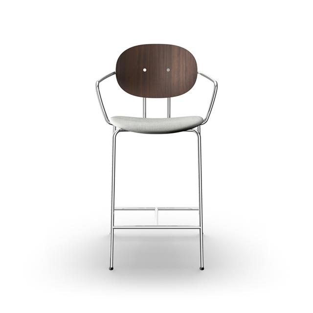 Sibast Furniture Piet Hein Barstol Krom Med Armlæn Valnød Og Remix 123