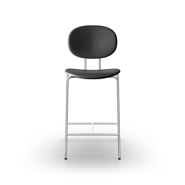 Sibast Furniture Piet Hein Barstol Krom Sort Læder