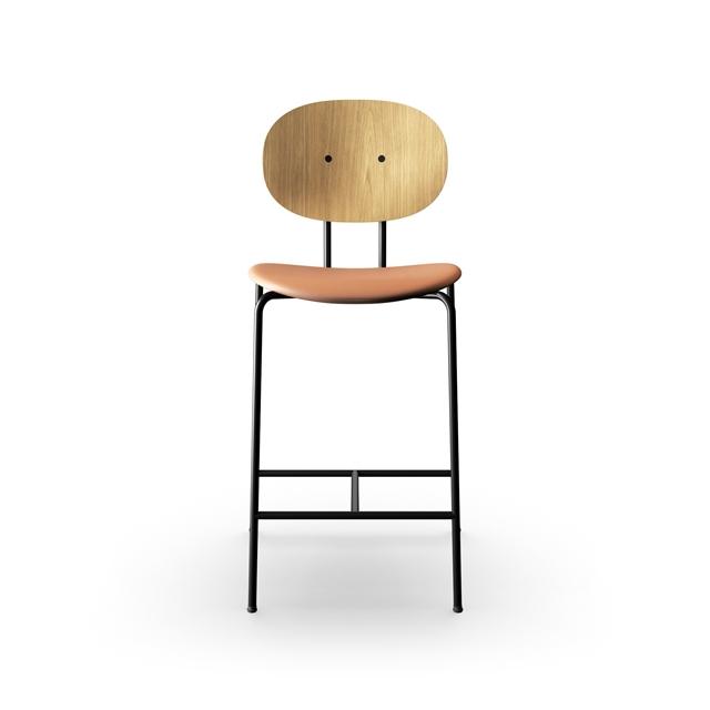 Sibast Furniture Piet Hein Barstol Sort   Egetræ Og Cognac Læder
