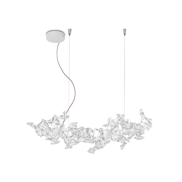 Slamp Hanami Pendel Stor Transparent Rød Wire