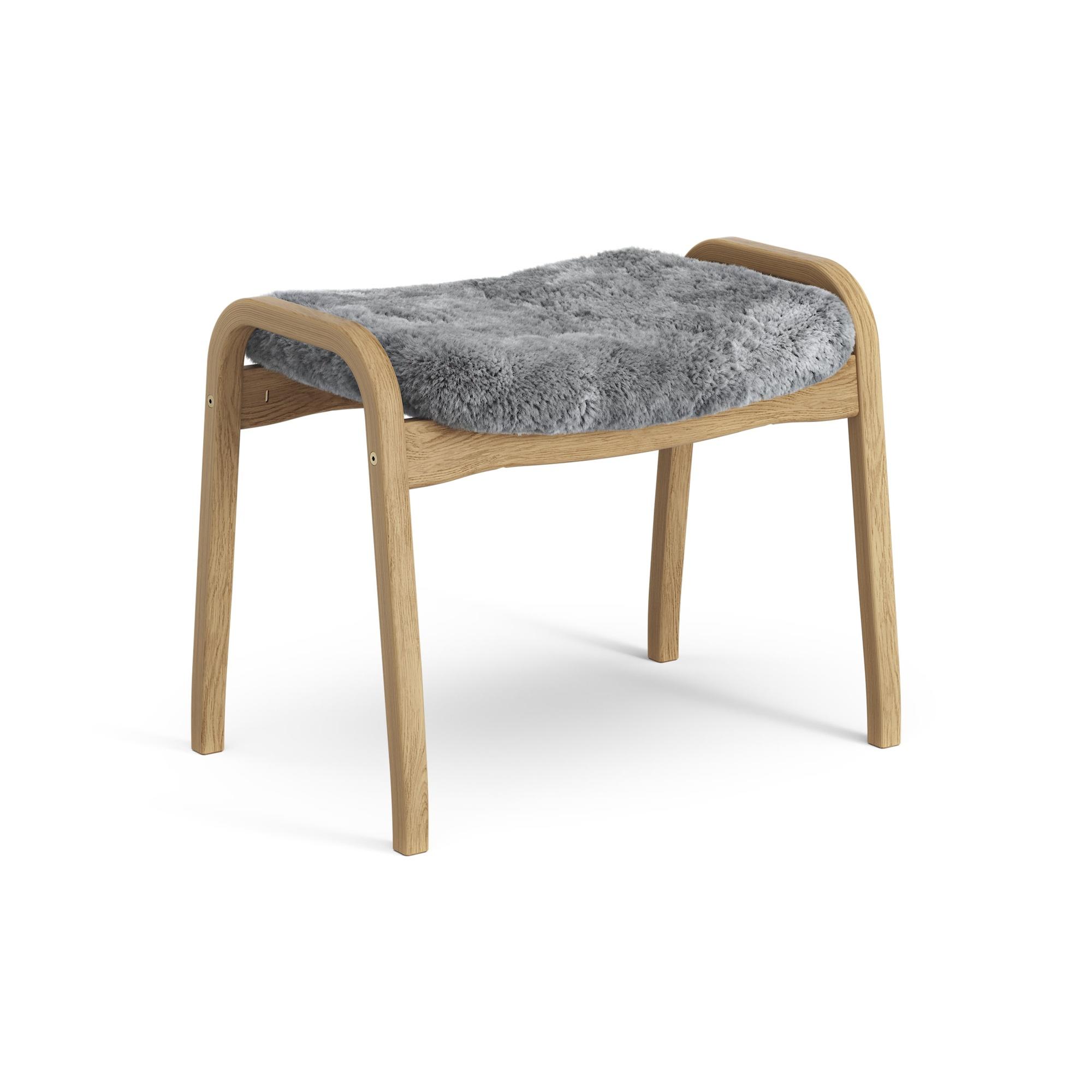 Swedese Lamino Fodskammel Olieret Eg Scandinavian Grey Fåreskind