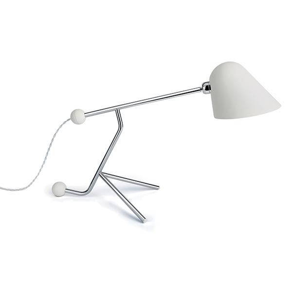 Tato Beghina Bordlampe Mat Hvid   Krom