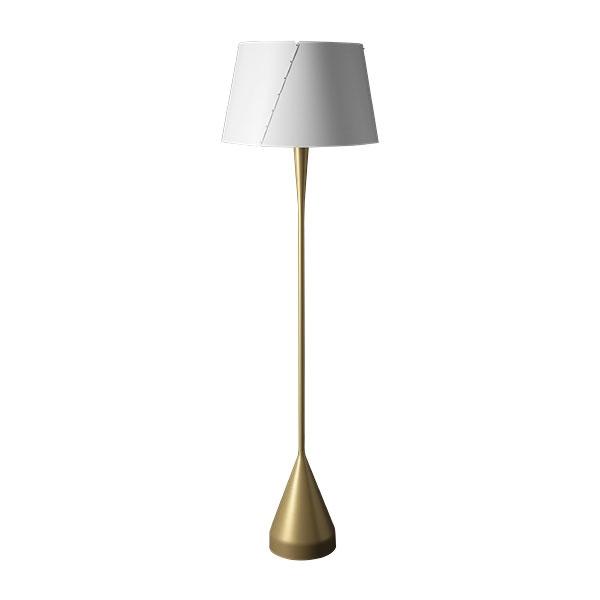 Tato De-lux A4 Gulvlampe Guld   Mat Hvid