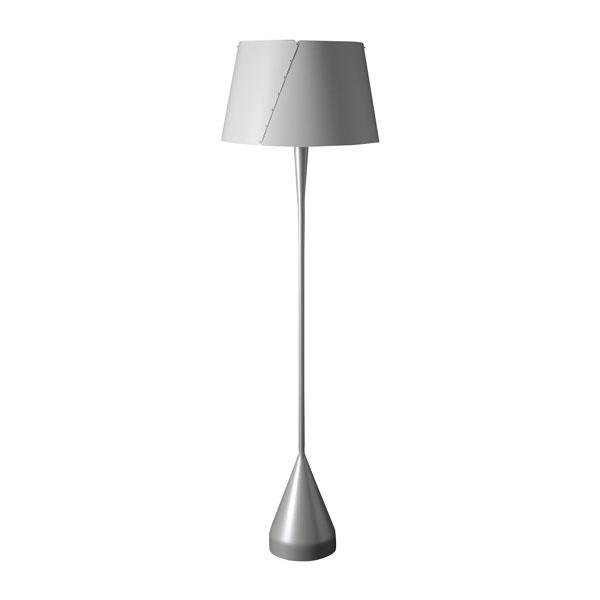 Tato De-lux A4 Gulvlampe Sølv   Mat Hvid